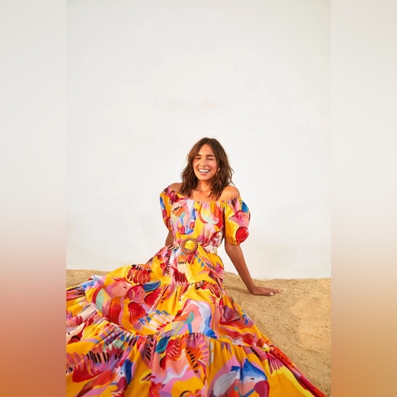 FARM RIO Neon Macaws Maxi Dress - S - Picture 2 of 9